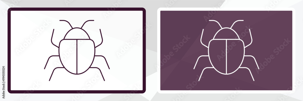Poster bugs outline icon. linear vector from technology concept. thin line white and black bugs icon isolat