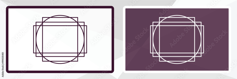 Poster grid system outline icon. linear vector from technology concept. thin line white and black grid syst