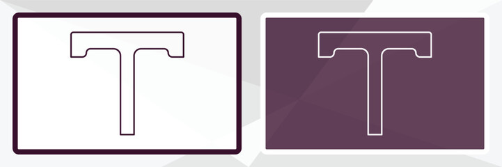 serif font outline icon. Linear vector from technology concept. Thin line white and black serif font icon isolated on white and dark background