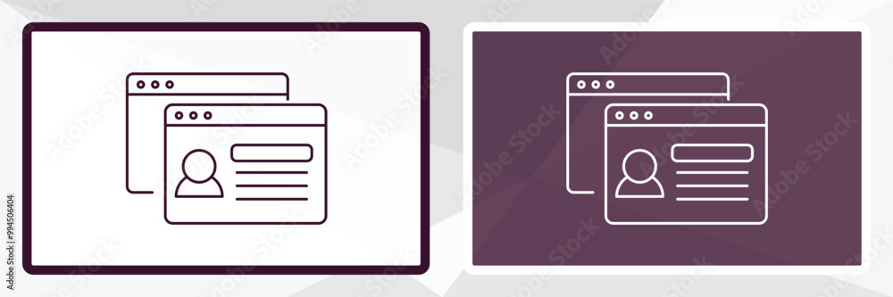 Poster user persona outline icon. linear vector from technology concept. thin line white and black user per