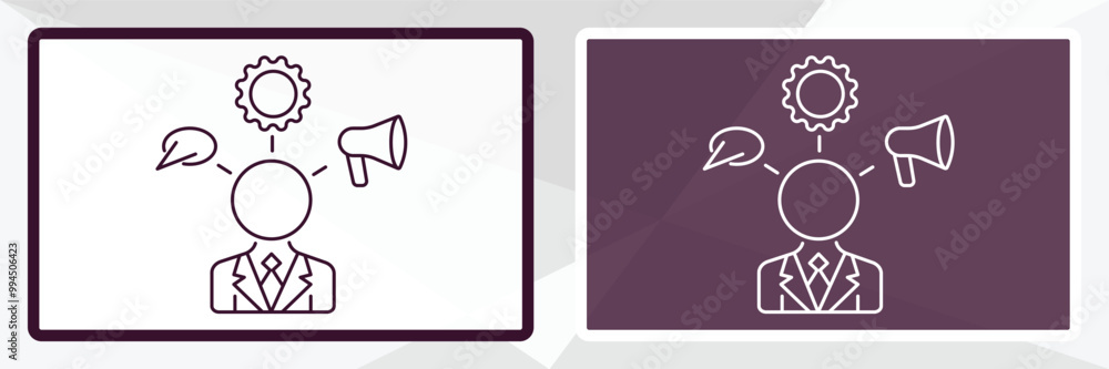 Poster user-generated content outline icon. linear vector from technology concept. thin line white and blac