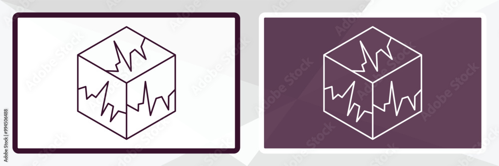 Poster virtual box outline icon. linear vector from technology concept. thin line white and black virtual b