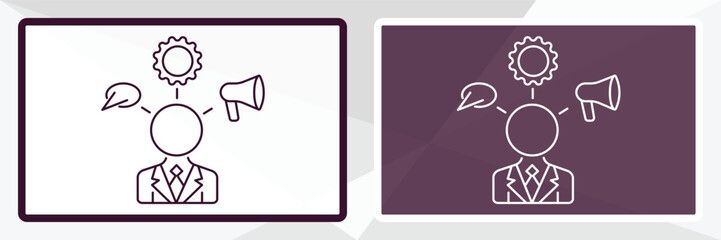 user-generated content outline icon. Linear vector from technology concept. Thin line white and black user-generated content icon isolated on white and dark background