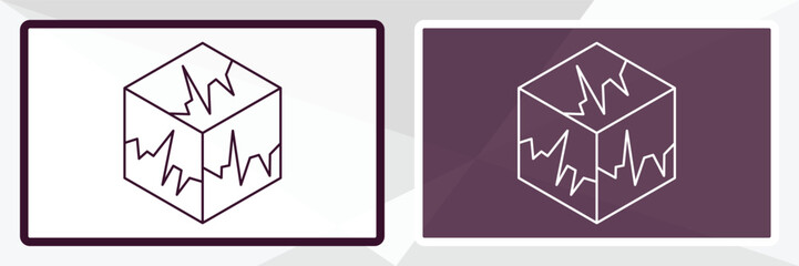 virtual box outline icon. Linear vector from technology concept. Thin line white and black virtual box icon isolated on white and dark background