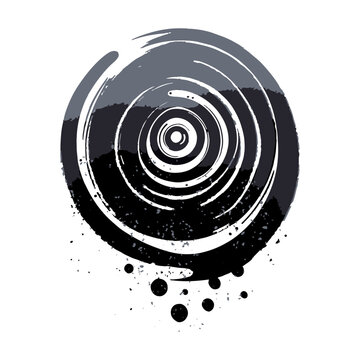 recommend clip art: Vortex twisted rounded circle spiral black vortex with particle spray hypnotic round vector clip art element