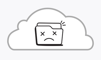 Data loss and Broken files virus attack with malware attack in storage data loss and data safety of loss data recovery missing file deleted files storing and backup in cloud storage empty folder file