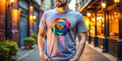 Stylish logo design on a casual t-shirt showcasing modern fashion and creative branding elements