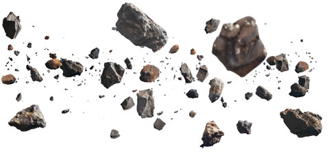 Floating space rocks asteroid debris