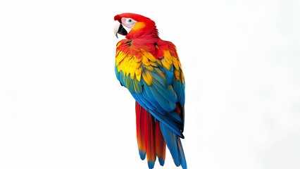 Fototapeta premium A striking parrot displaying its colorful feathers, a perfect blend of nature's artistry and vivid beauty