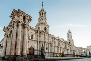 Cathedral of the city of Arequipa, Peru, without people