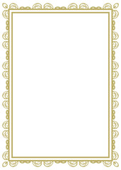 Vintage style frame in A4 format. Elegant golden ornament. Version 30. Vector illustration
