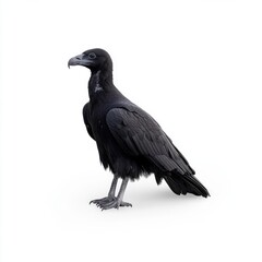Naklejka premium Black Vulture on White Background
