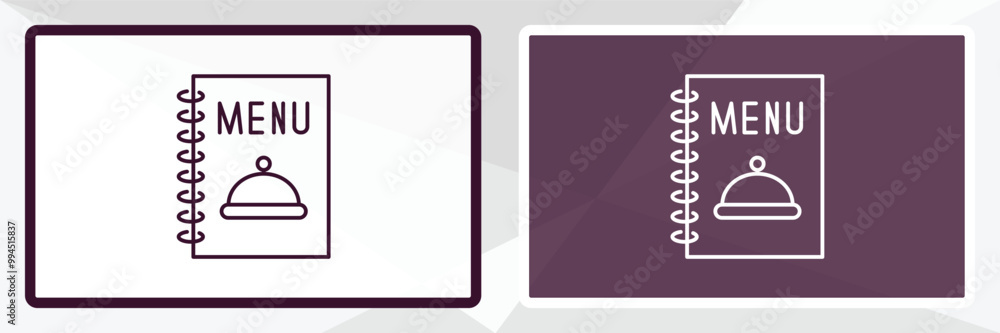 Poster menu card outline icon. linear vector from restaurant concept. thin line white and black menu card i