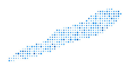 Cayman Brac Dot Map. Island Digital Style Shape. Cayman Brac vector image. Island shape with blue circular dots. Beautiful vector illustration.