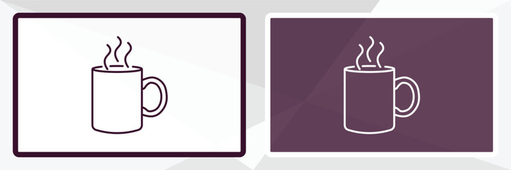 hot mug outline icon. Linear vector from restaurant concept. Thin line white and black hot mug icon isolated on white and dark background