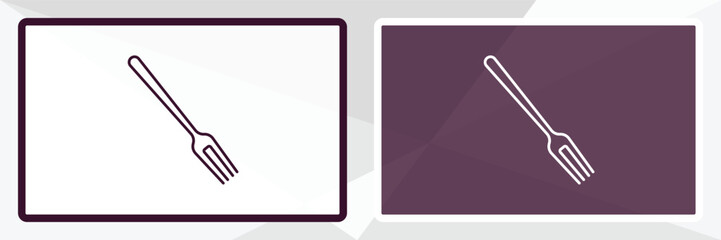 salad fork outline icon. Linear vector from restaurant concept. Thin line white and black salad fork icon isolated on white and dark background