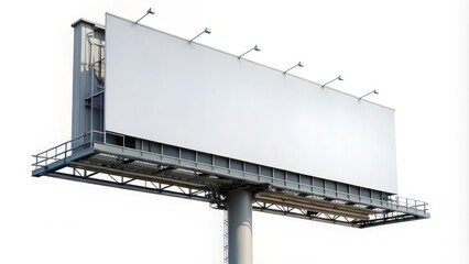 Obraz premium Blank billboard is standing tall against a white background, ready for its next advertisement