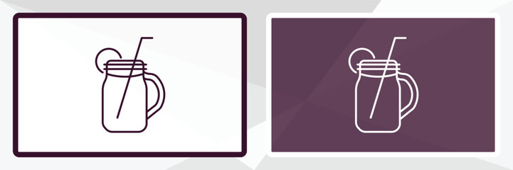 drink jar outline icon. Linear vector from restaurant concept. Thin line white and black drink jar icon isolated on white and dark background