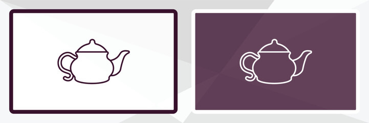 vintage teapot outline icon. Linear vector from restaurant concept. Thin line white and black vintage teapot icon isolated on white and dark background