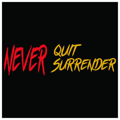 Gym fitness typographic template design never quit never surrender 