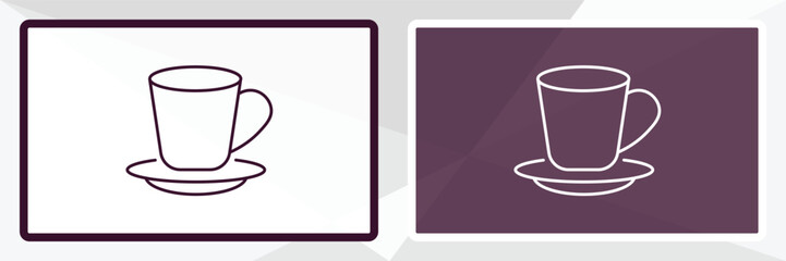 breakfast cup outline icon. Linear vector from restaurant concept. Thin line white and black breakfast cup icon isolated on white and dark background