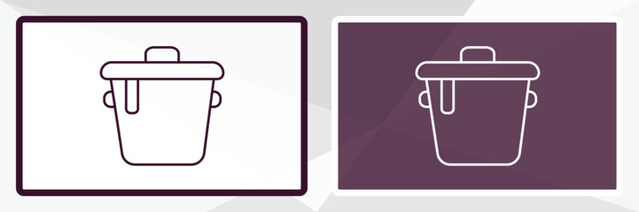 bistro pot outline icon. Linear vector from restaurant concept. Thin line white and black bistro pot icon isolated on white and dark background