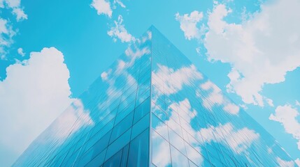 Contemporary Urban Skyscraper with Reflective Glass Facade