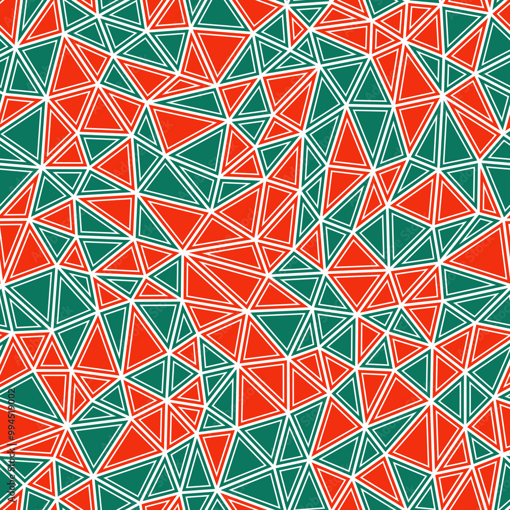 Poster abstract mosaic background. small triangles in solid shapes with frames. multiple colors in a repeat