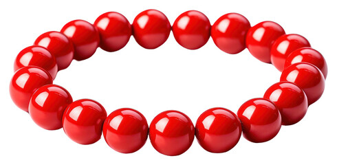 Obraz premium PNG Red bracelet beads jewelry white background accessories.
