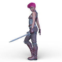 Fototapeta premium 女性剣士 3DCGレンダリング