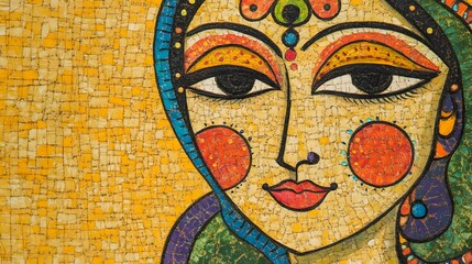 Classical Madhubani Painting Art, Abstract Image, Texture, Pattern Background, Wallpaper, Cover and Screen for Smartphone, PC, Laptop, 9:16 and 16:9 Aspect Ratio