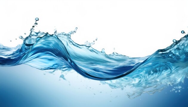  blue water wave isolated on white background 