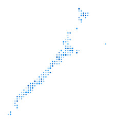 Fototapeta premium Palawan Dot Map. Island Digital Style Shape. Palawan vector image. Island shape with blue circular dots. Awesome vector illustration.