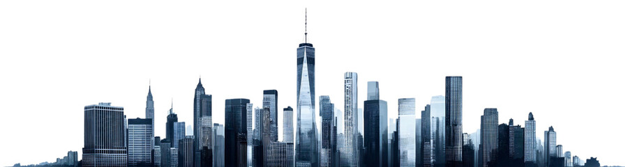Obraz premium Isolated city skyline silhouette, urban construction architecture panorama, luxury metropolis with tall skyscrapers, modern cityscape building, downtown business district view