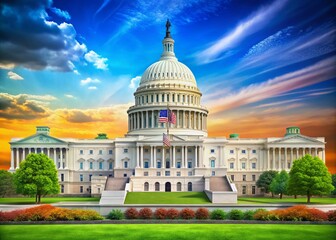 Obraz premium Three Branches of Federal Government Diagram Illustrating Legislative, Executive, and Judicial Roles