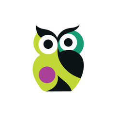 Colorful Geometric Owl Vector Illustration for Logos and Graphic Designs

