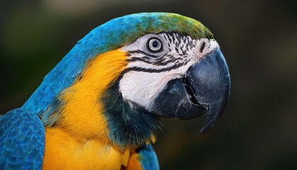 blue and yellow Macaw parrot ( Ara ararauna ) arara-canind&eacute;. Colombian species. South America. Latin America.