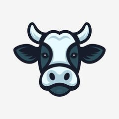 Cow head logo, emblem. Vector illustration