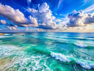 Tranquil Sea Background with Gentle Waves and Soft Blue Tones for Calm and Serene Atmosphere