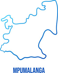 South African Mpumalanga province outline blue gradient map