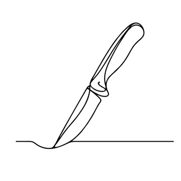 recommend clip art: Knife. Icon. Vector drawing. One line art. A simple drawing of a continuous line of a kitchen electric appliance.