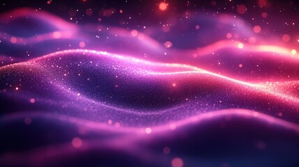 Obraz premium Vibrant Pink And Purple Gradient Waves With Glowing Sparkles