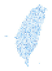 Taiwan Dot Map. Country Digital Style Shape. Taiwan vector image. Country shape blue circular dots. Amazing vector illustration.