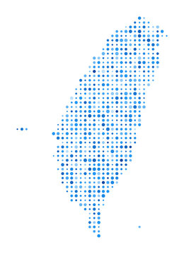 recommend clip art: Taiwan Dot Map. Country Digital Style Shape. Taiwan vector image. Country shape blue circular dots. Amazing vector illustration.
