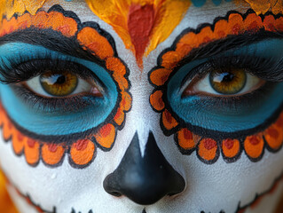 Step-by-step Day of the Dead face paint tutorial illustrations to help you create your own sugar skull makeup