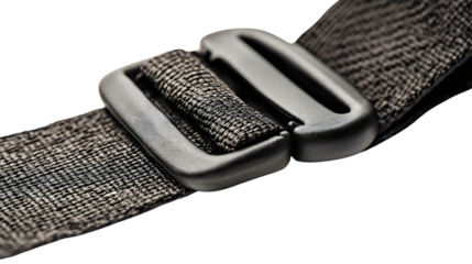 Car seat belt isolated for safety, protection and security, buckle ready to fasten, strap ensures safe travel, vehicle equipped for secure drive, auto safety first