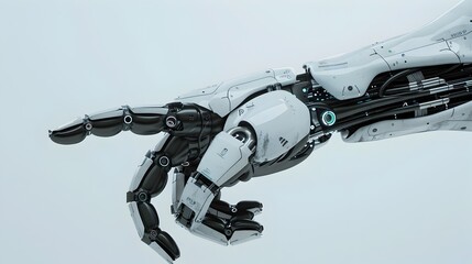 Minimalist CGI-Rendered Robotic Arm in Close-Up