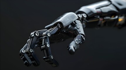 Sleek Robotic Arm Close Up Showcasing Minimalist 3D Rendering Design