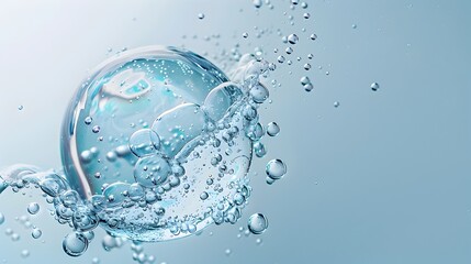 Captivating Bubble on Serene Water Surface with Minimal Aesthetic