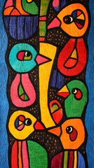 Obraz premium Classical Madhubani Painting Art, Abstract Image, Texture, Pattern Background, Wallpaper, Cover and Screen for Smartphone, PC, Laptop, 9:16 and 16:9 Aspect Ratio